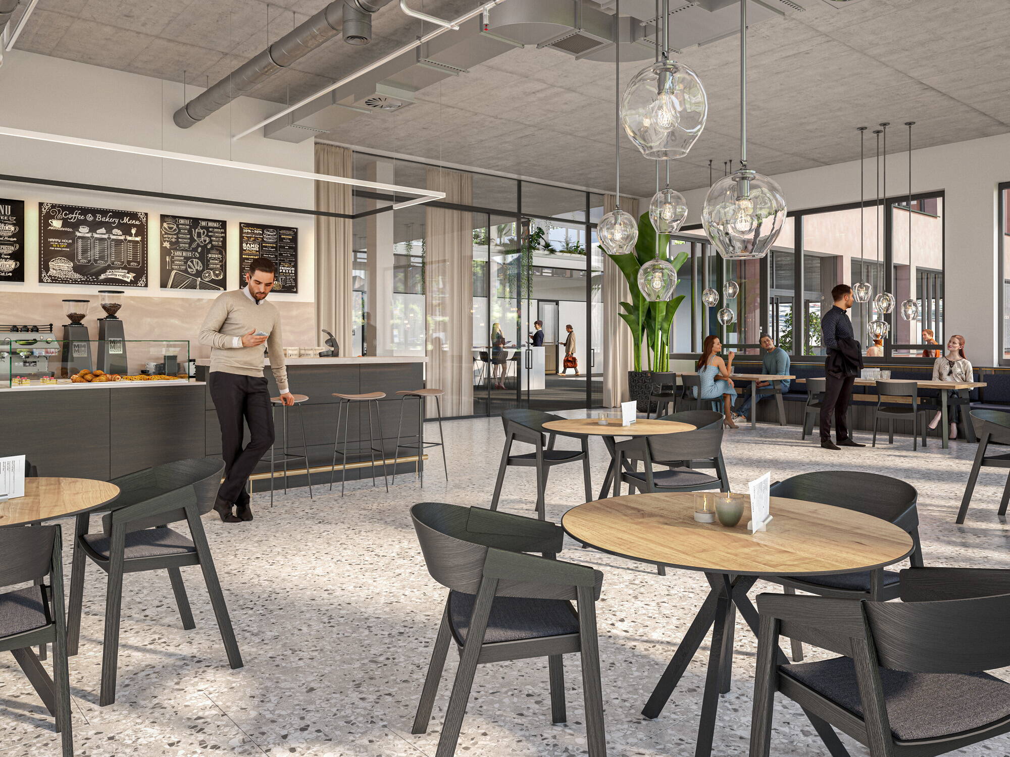 Büro Kantine, Architektur, Visualisierung, 3D Rendering, Architekturvisualisierungen, Innenvisualisierung, Immobilienvisualisierungen
