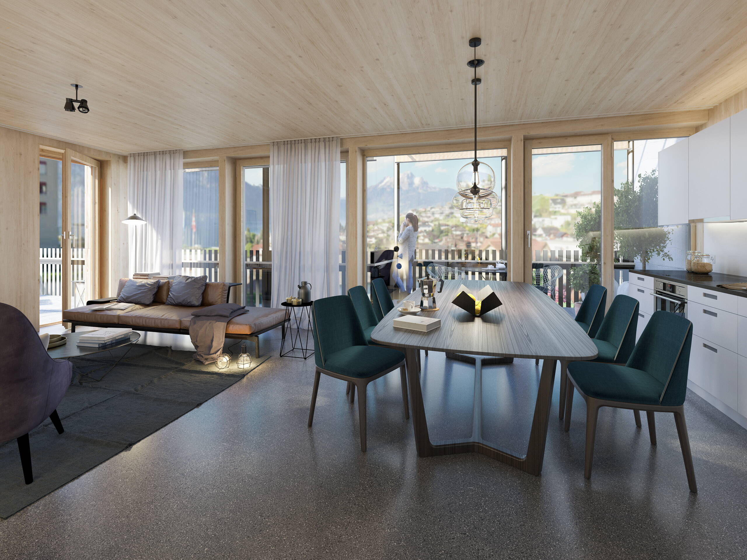 Raumbilder, Innenvisualisierungen, 3D Rendering, Vermarktung, Beratung, Räume, Szenerien, Visualisierungen, Weggishof, Virtuelle Innenarchitektur, Einrichtung, Architekturvisualisierungen, Küche OG