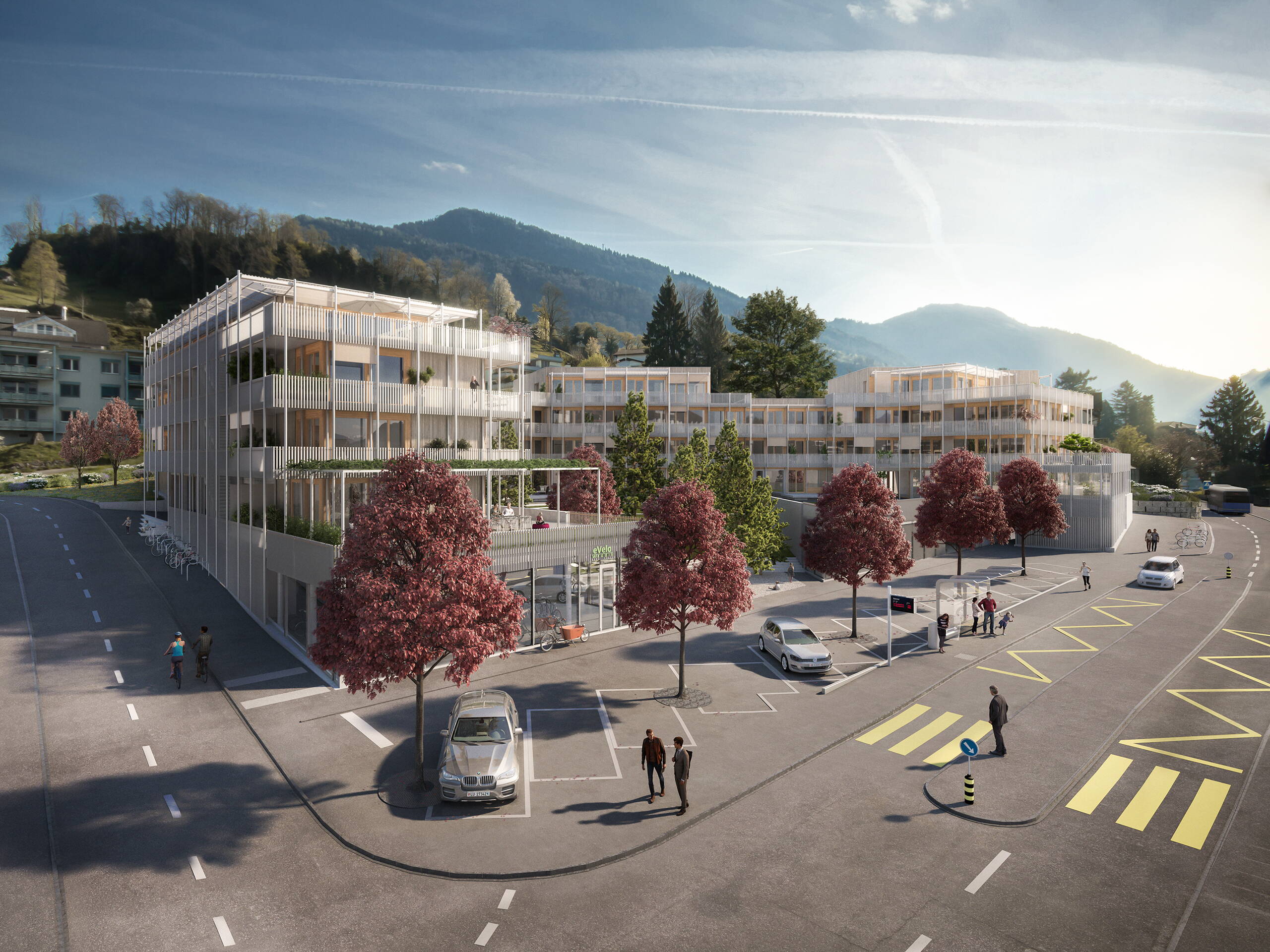 Raumbilder, Innenvisualisierungen, 3D Rendering, Vermarktung, Beratung, Räume, Szenerien, Visualisierungen, Weggishof, Virtuelle Innenarchitektur, Einrichtung, Architekturvisualisierungen, aussen Ansicht