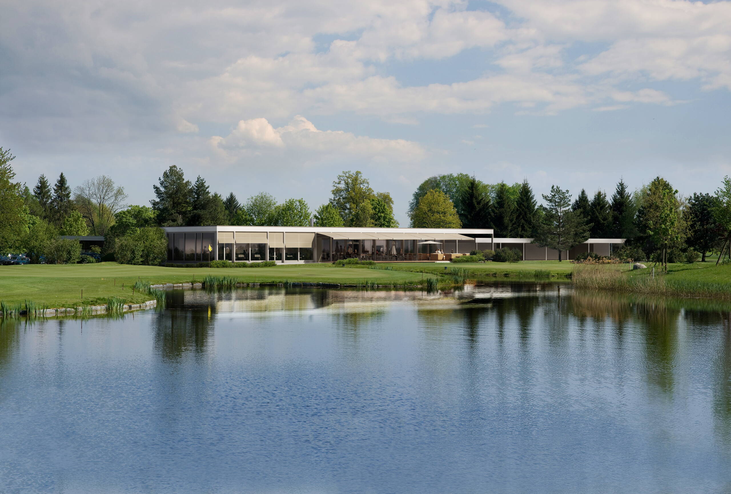 Golfclub Breitenloo Seesicht, Architekturvisualisierung, Golfclub Nürensdorf, Aussenvisualisierung, 3D Rendering