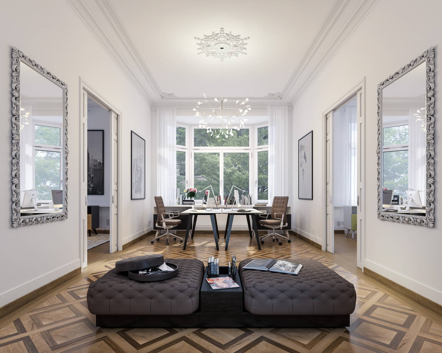 visualisierung, 3d, innenbereich, zürich, empfang