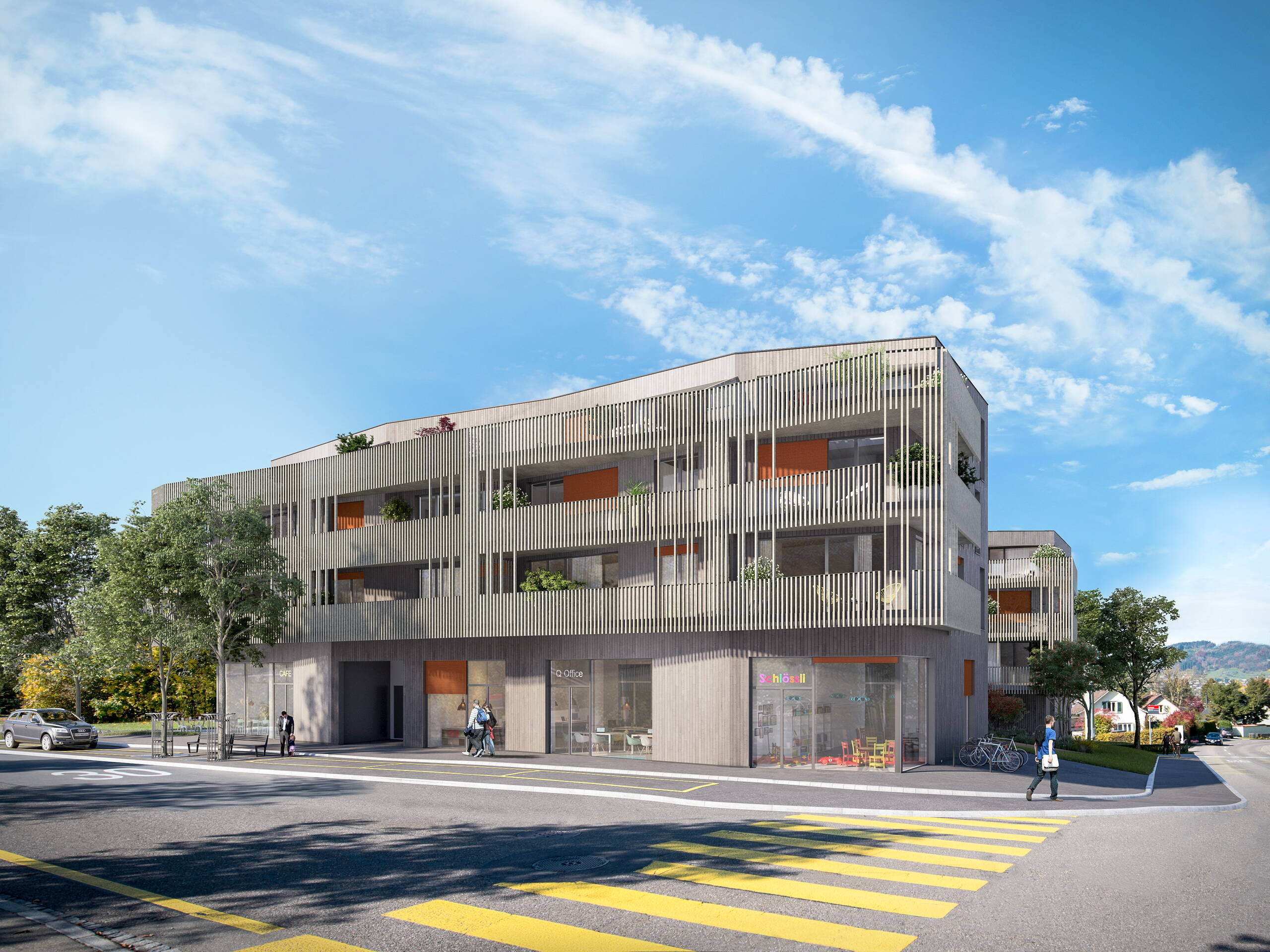Architekturvisualisierung, Aussenbereich, Aussenvisualisierung, Immobilienvisualisierungen