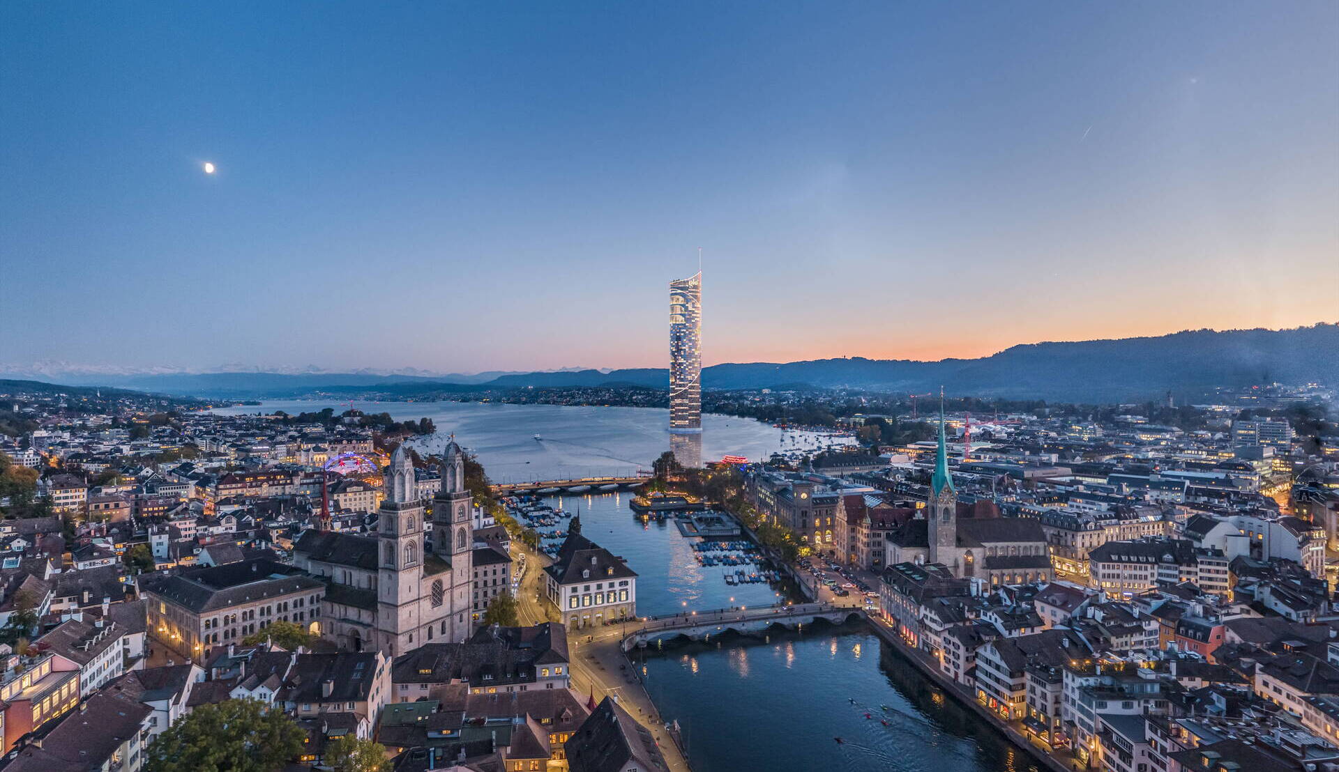 Architekturvisualisierungen, Aussenbilder, 3D Rendering, Vermarktung, Beratung, Visualisierung, glo*tower, glo*group, Vermarktungskonzepte, Vermarktungsplattform, Geschäfts- und Wohnräume, Limmat, Kunstobjekt