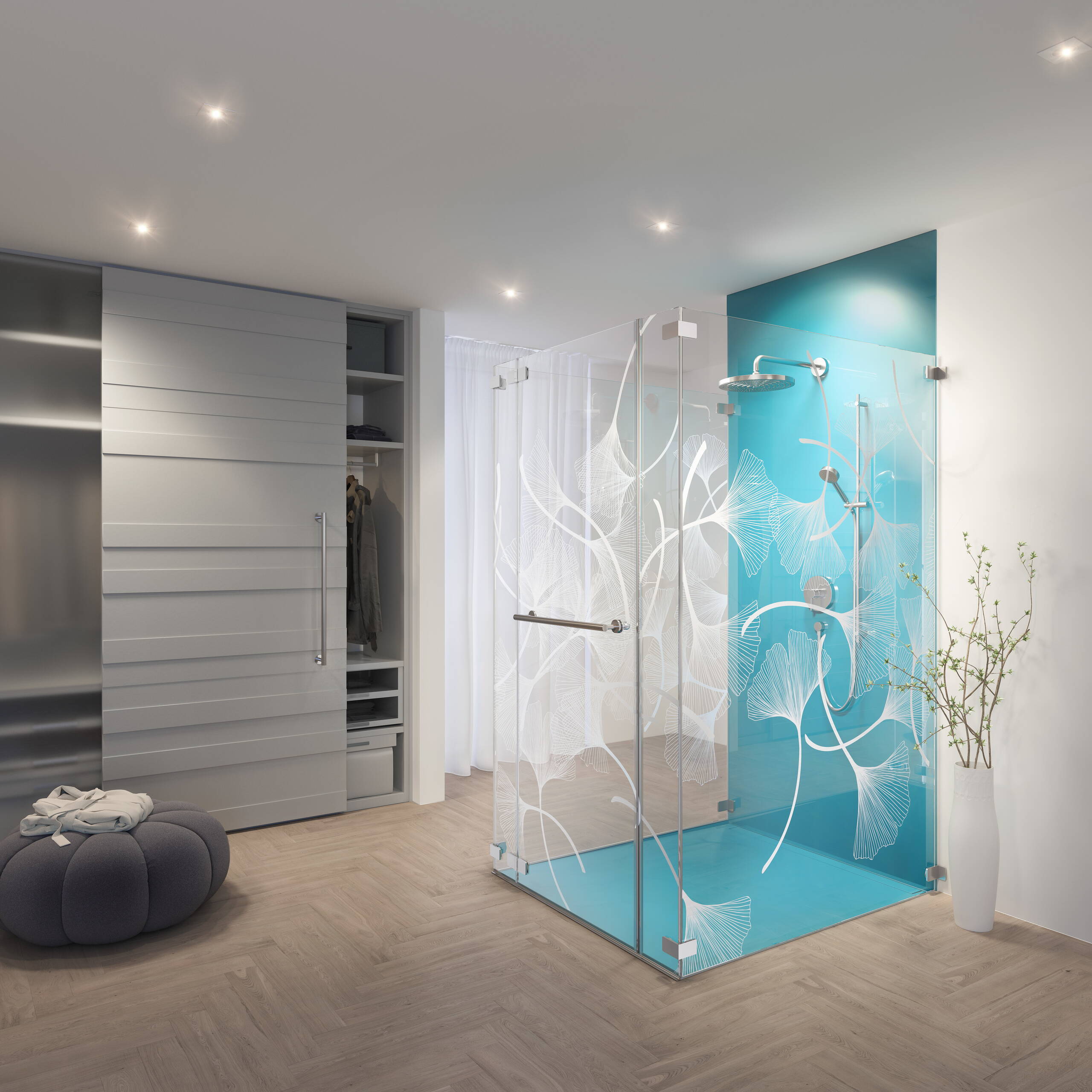 Swissdouche Glas Trösch Kabine, Produktvisualisierungen, Raumvisualisierungen, 3D Rendering, Raumbilder, Innenvisualisierung
