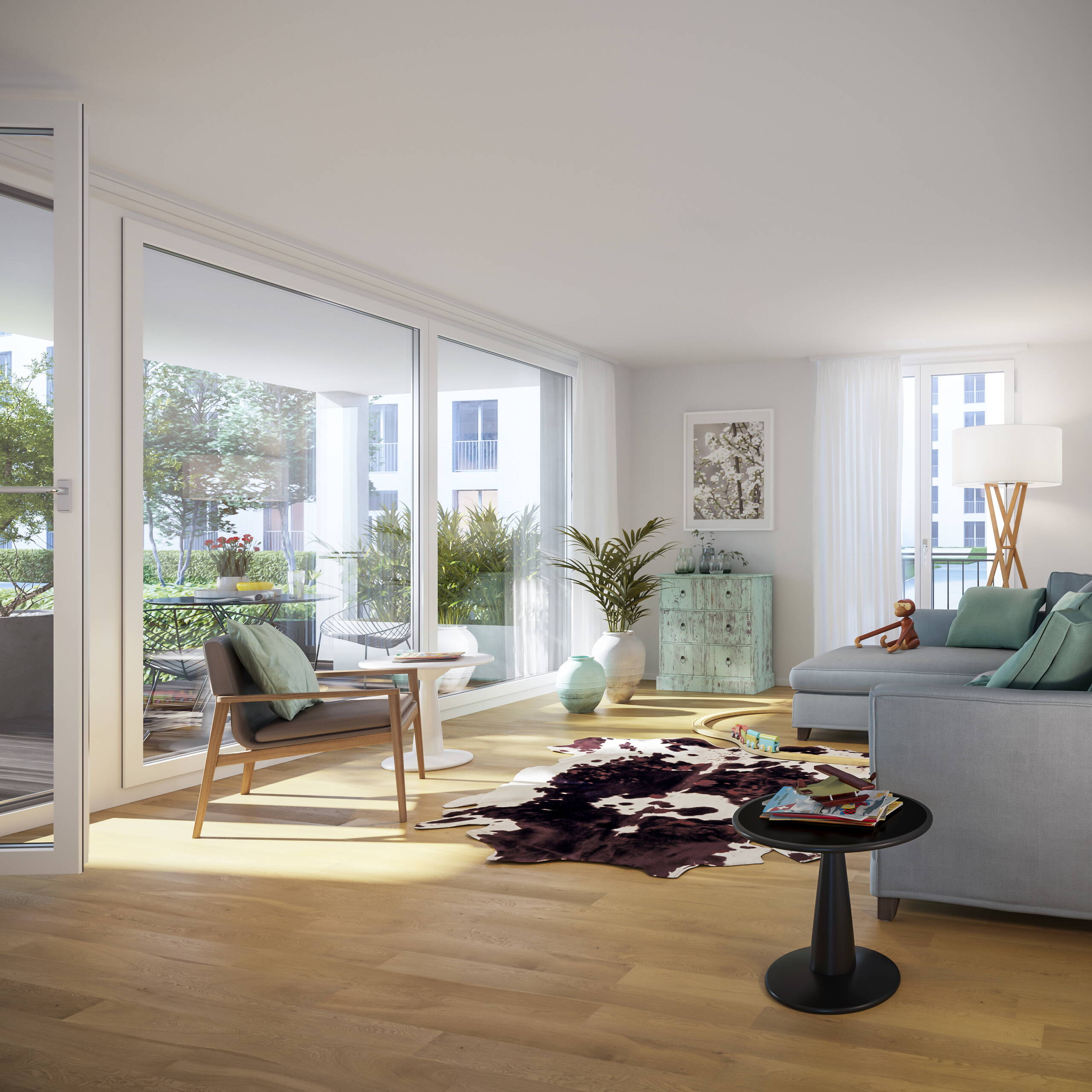 3D Rendering, Innenraum, lichtdurchflutet, Architekturvisualisierungen, Innenvisualisierung, 3D Rendering, Raumbilder