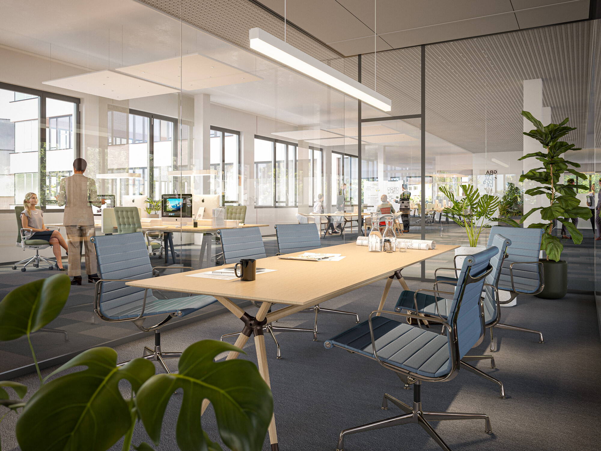 Büro Sitzungszimmer, Architektur, Visualisierung, 3D Rendering, Architekturvisualisierungen, Innenvisualisierung, Immobilienvisualisierungen