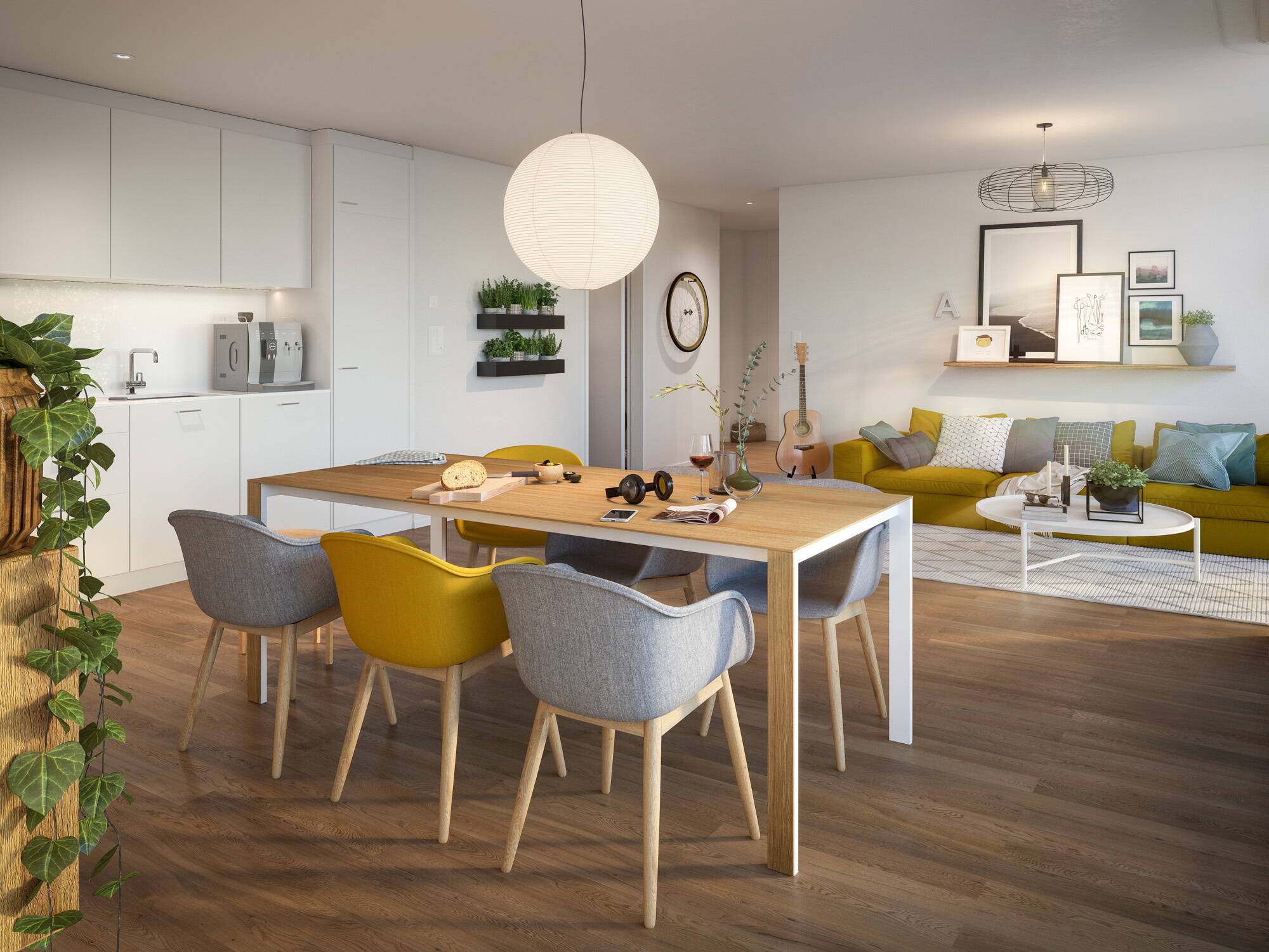 Architekturvisualisierung Innenraum Shilfeld, Innenvisualisierung, 3D Rendering, Immobilienvisualisierungen, MotionPano, virtueller Rundgang