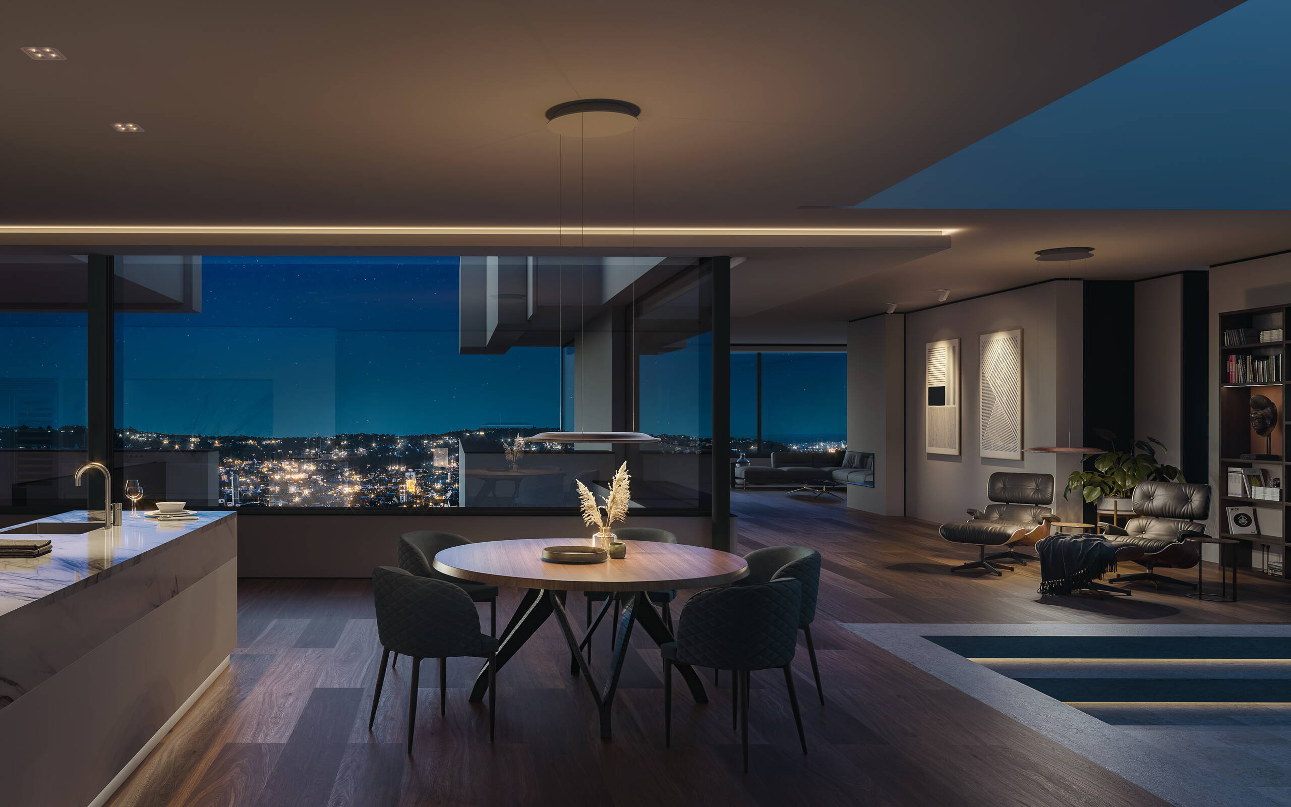 Produktvisualisierungen, Leuchte, nimbus, Lighting Pad Lounge, 3D Rendering, virtueller Showroom, Innenvisualisierung