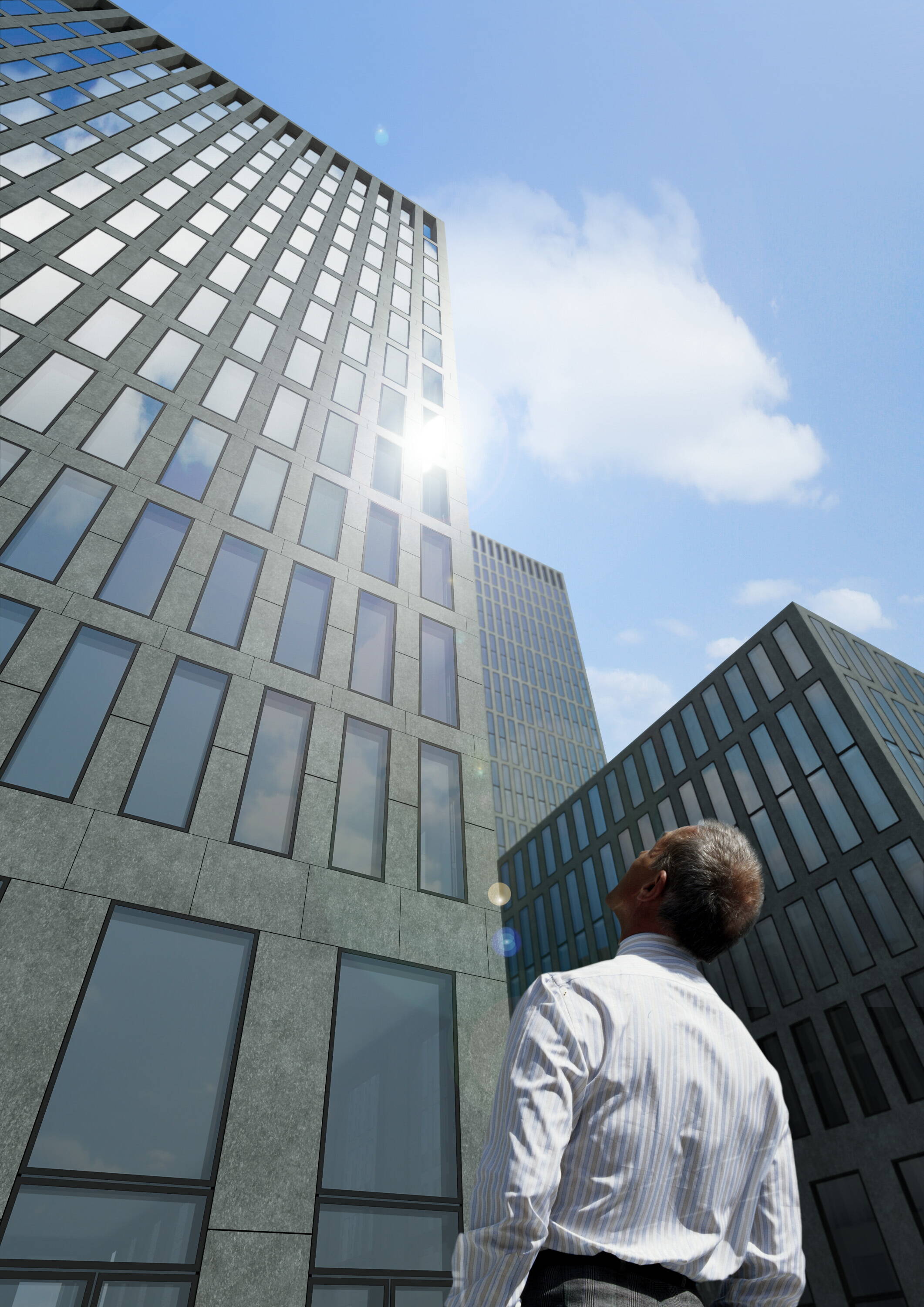 Architekturvisualisierungen, Credit Suisse Tower Örlikon Besuchersicht, Aussenvisualisierung, 3D Rendering