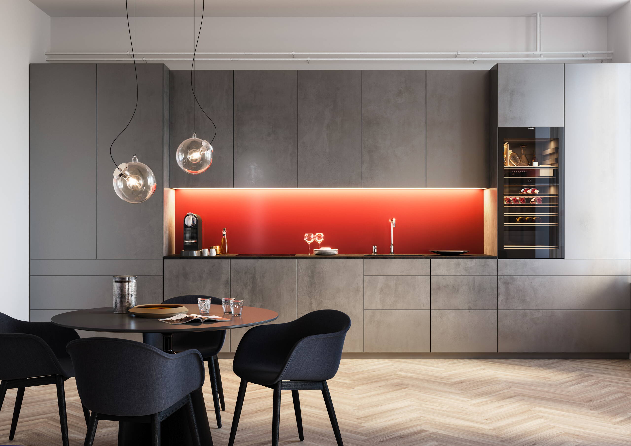 Innenraumvisualisierung  Swissculinaria, Glas Trösch, Küche, Produktvisualisierungen, 3D Rendering, Raumbilder, virtueller Showroom, virtuelle Ausstellung