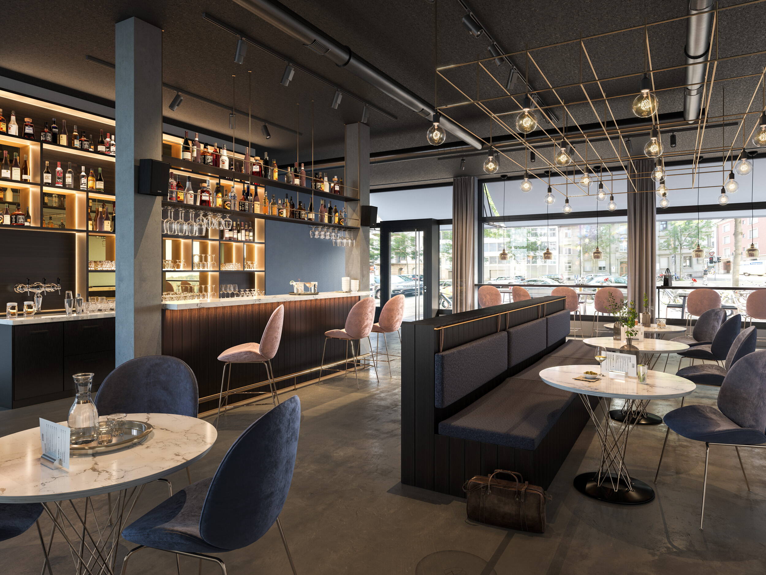 Innenvisualisierung, Gewerbe, Bar, Architekturvisualisierungen, Immobilienvisualisierungen