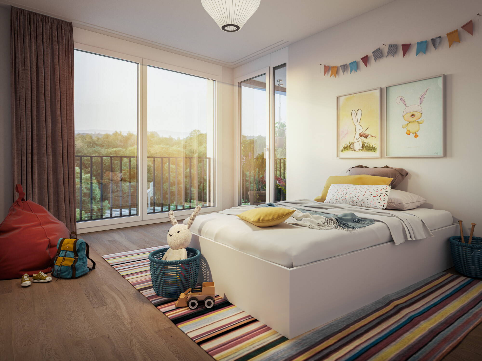 Kinderzimmer,  Architektur, Visualisierung, 3D Rendering, Architekturvisualisierungen, Innenvisualisierung, Immobilienvisualisierungen