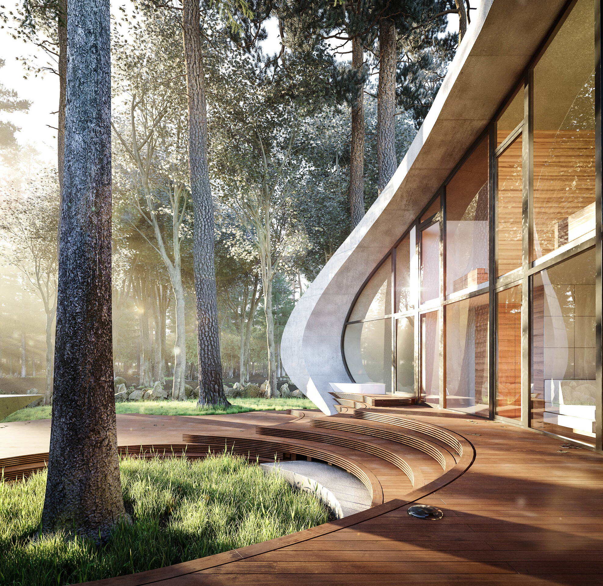 Architektuvisualisierung, Chantal Salzgeber, State of Art Academy Venice, Aussenvisualisierung