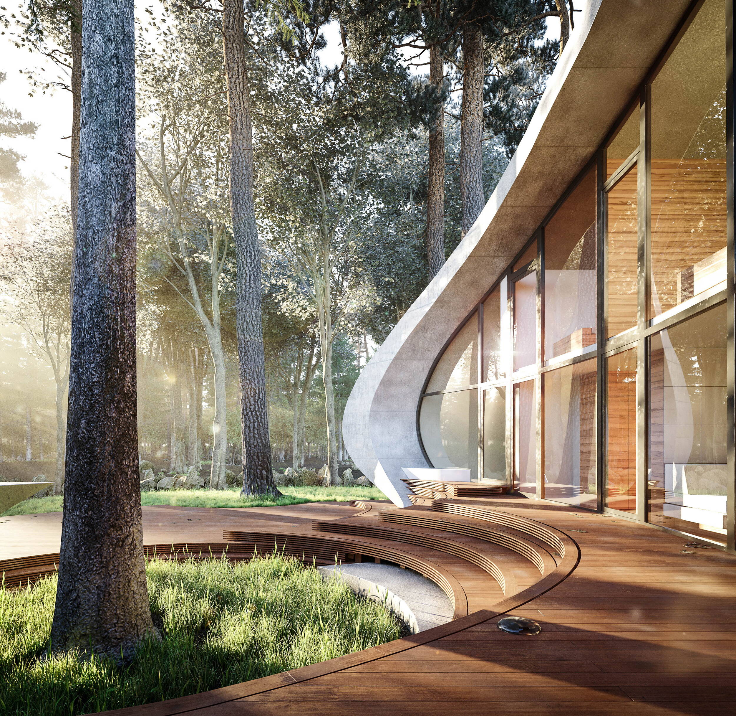 Architektuvisualisierung, Chantal Salzgeber, State of Art Academy Venice, Aussenvisualisierung