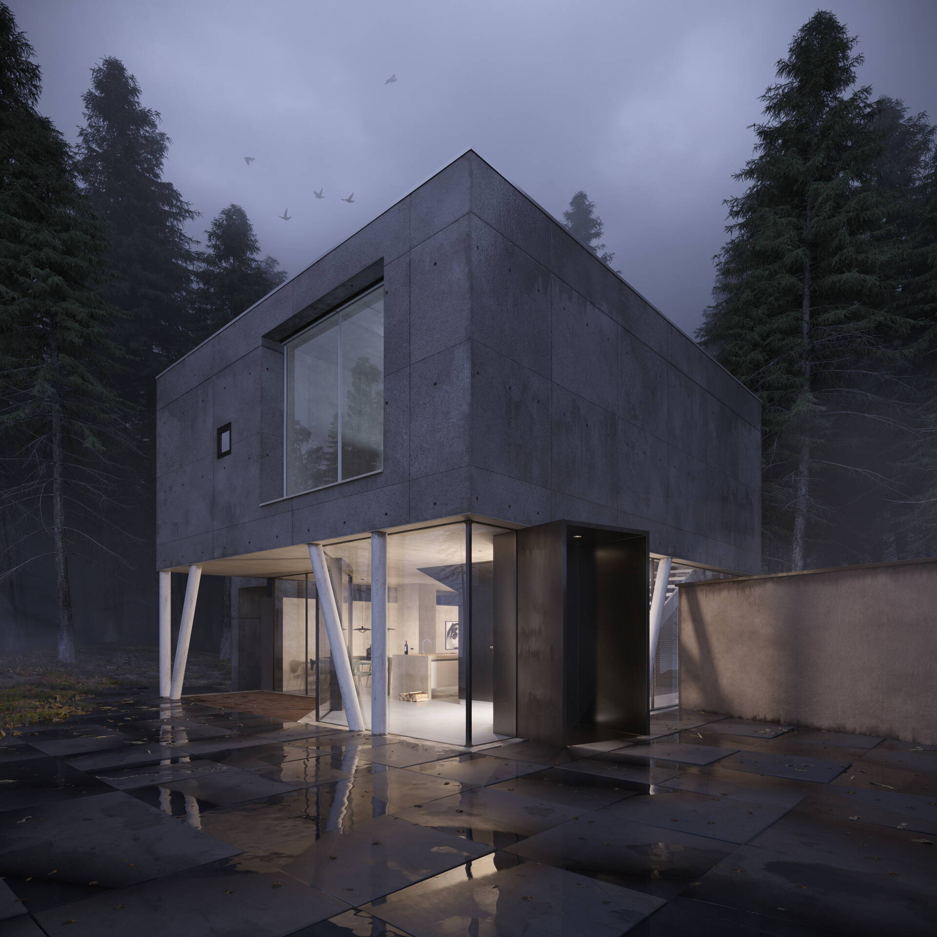 Architektuvisualisierung, Valerie Gildenberg, State of Art Academy Venice, Aussenvisualisierung