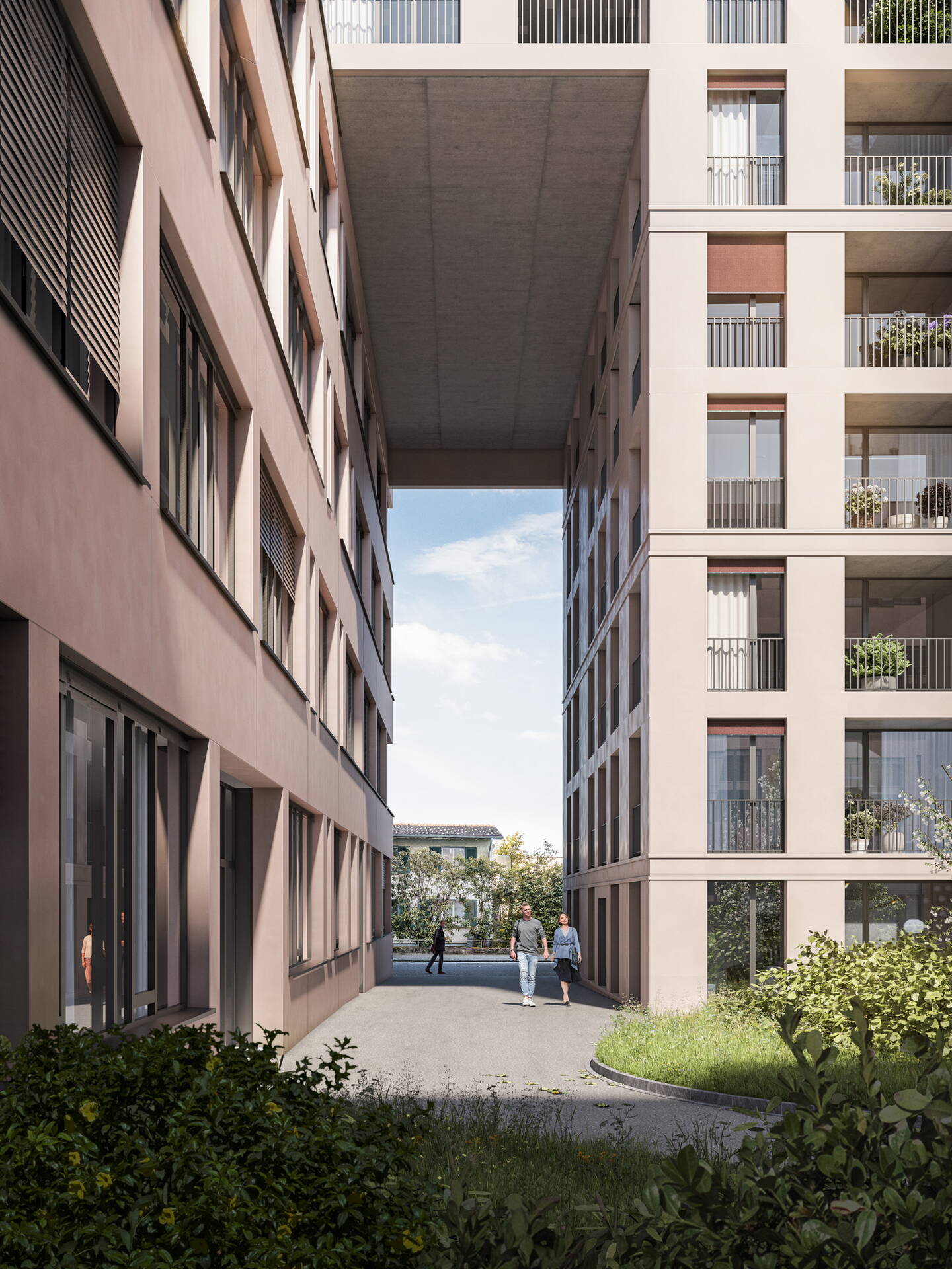 Passage, Hof, Visualisierung, 3D Rendering, Architekturvisualisierungen, Aussenvisualisierung, Immobilienvisualisierungen