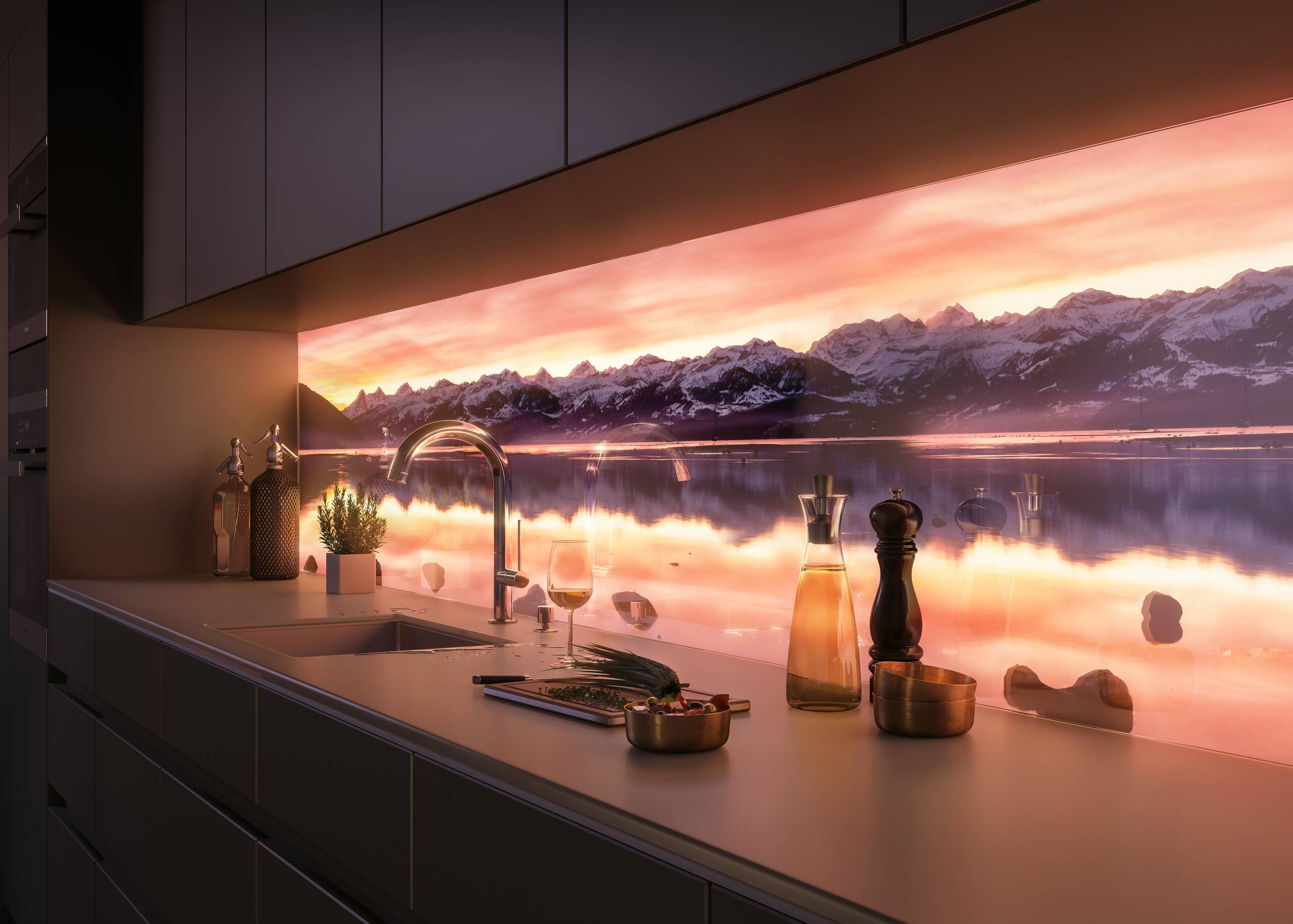 Innenraumvisualisierung Swissculinaria, Glas Trösch, Küche, Produktvisualisierungen, 3D Rendering, Raumbilder, virtueller Showroom, virtuelle Ausstellung