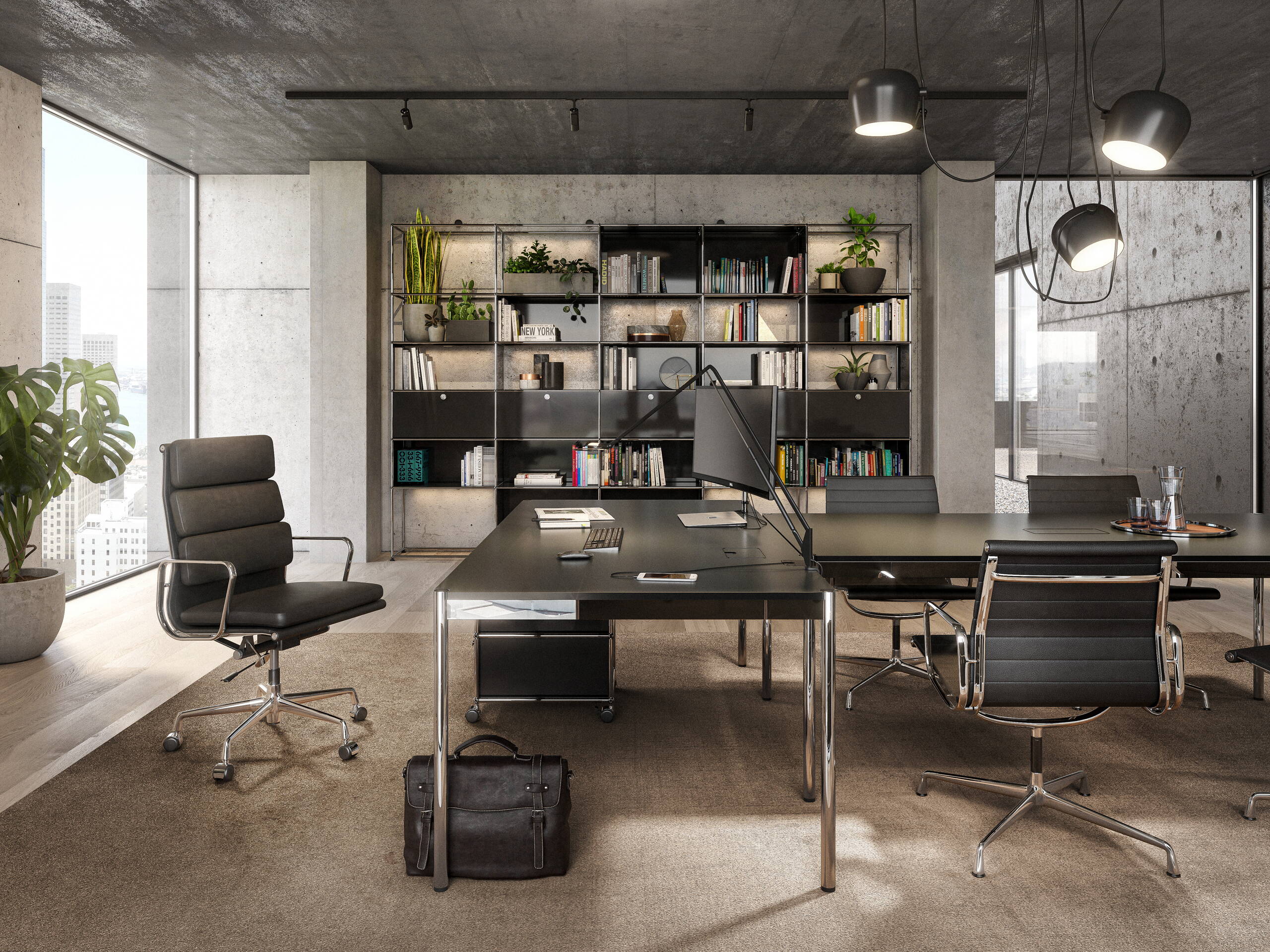 Produktvisualisierungen, Innenvisualisierung, 3D Rendering, virtueller Showroom, USM Office, modulares Möbeldesign, Raumvisualisierungen, Raumbilder