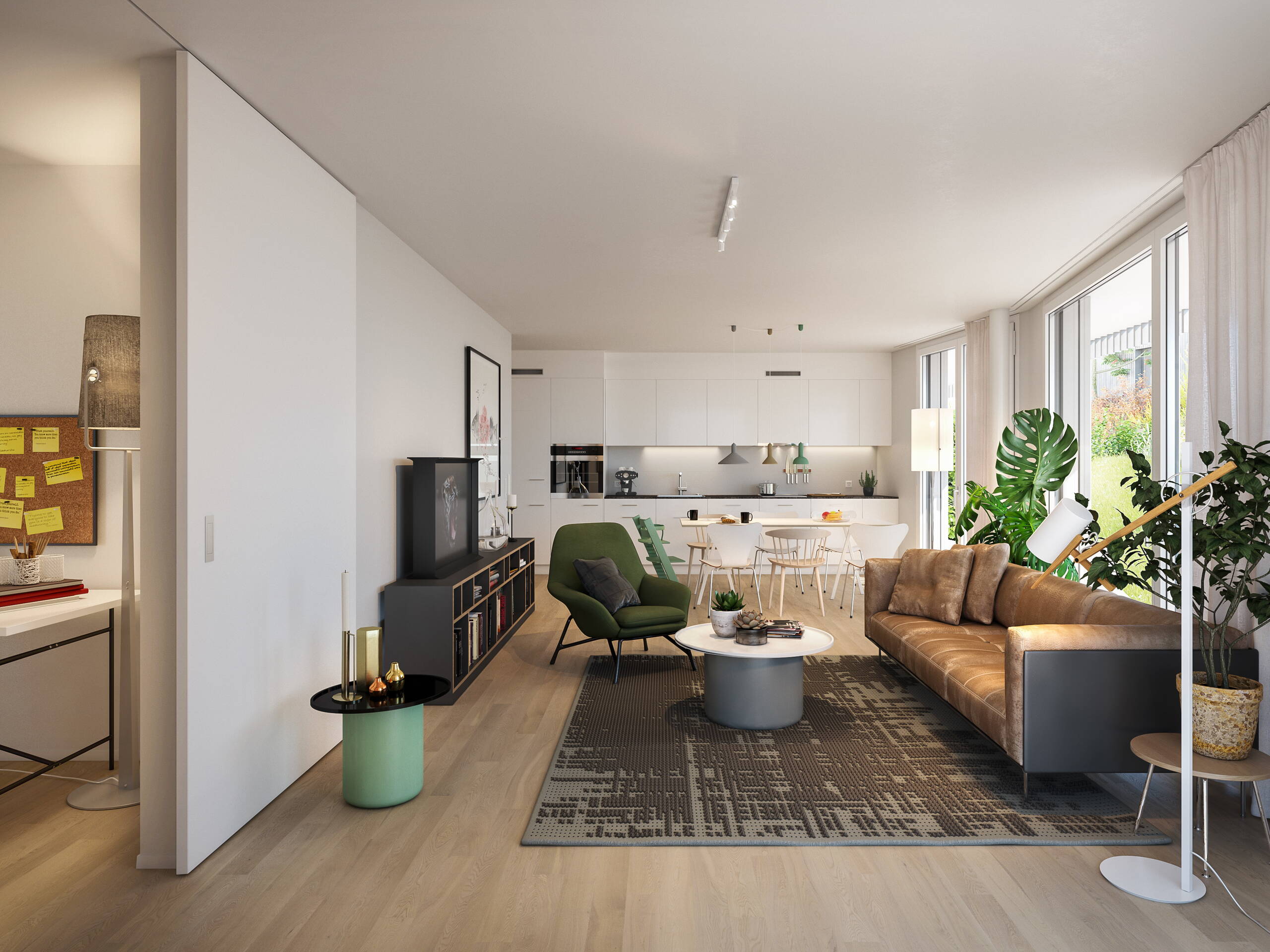 Architekturvisualisierung, Wohnen Büro, Innenvisualisierung, Immobilienvisualisierungen